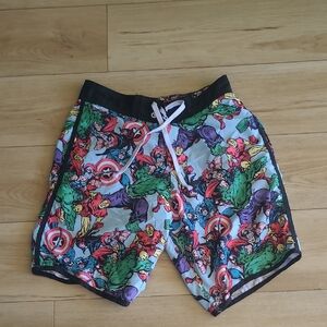 Marvel Heroic Action Swim Trunks - Black, Red, Green S